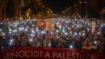 Momen Polisi Bentrok dengan Massa Pro-Palestina di Spanyol