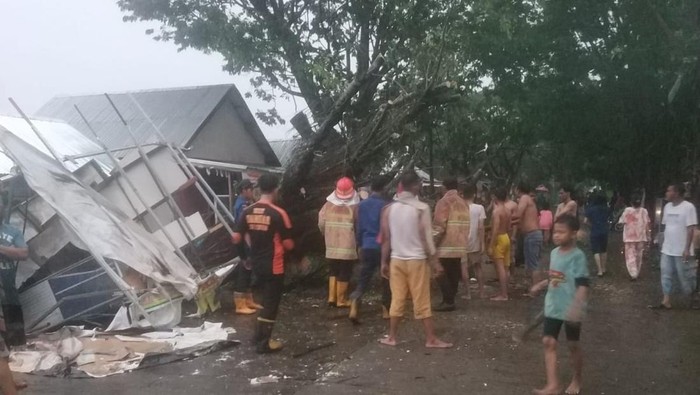 Rumah dan warung warga rusak tertimpa pohon tumbang