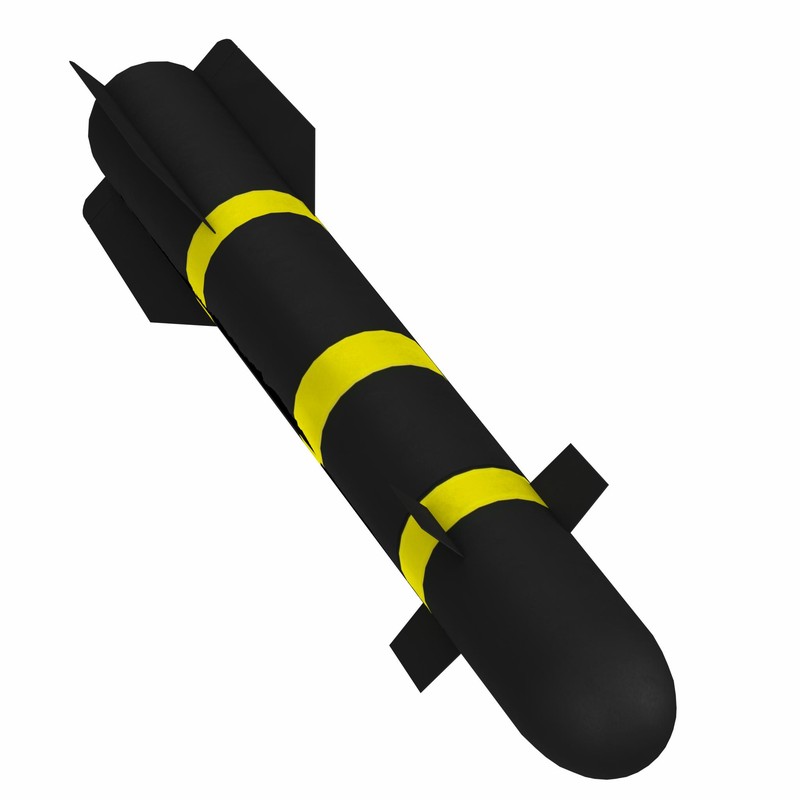 3D rendering illustration of a stylized AGM-114 Hellfire missile