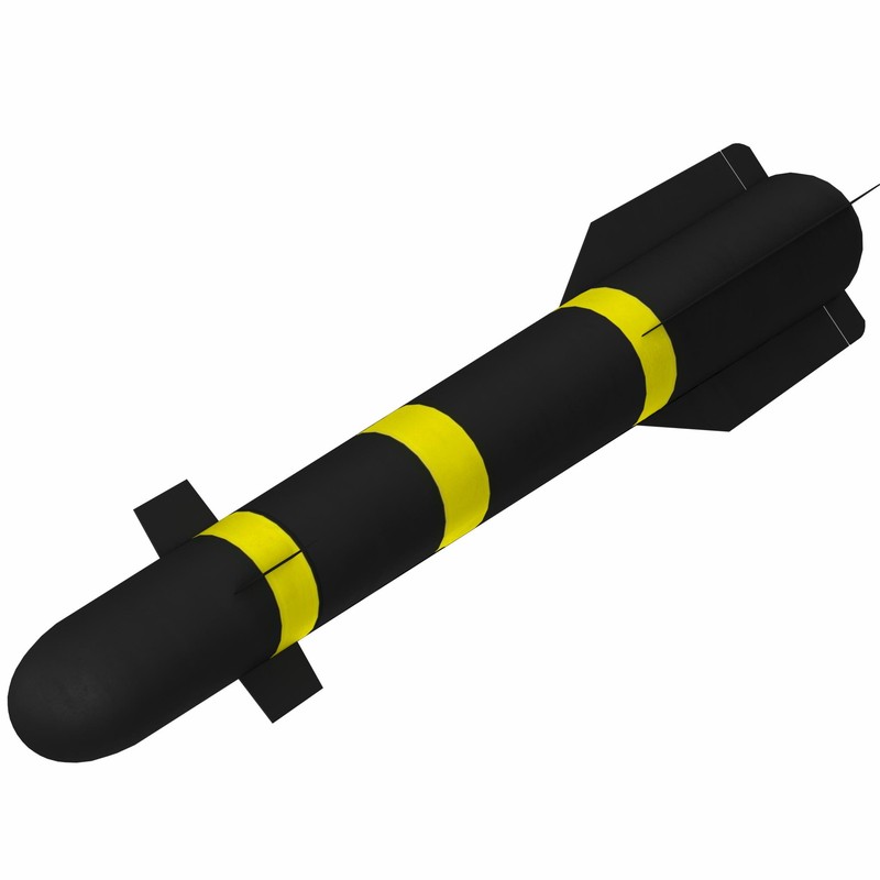 3D rendering illustration of a stylized AGM-114 Hellfire missile