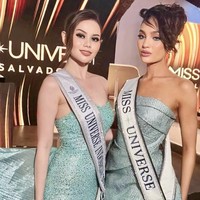 Fabienne sempat memakai gaun yang warnanya hampir mirip dengan milik Miss Universe 2022 RBonney Gabriel.  (Foto: Instagram/@fabienne_fng)