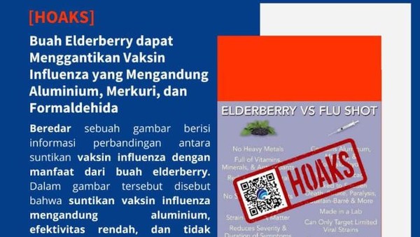 Hoaks Buah Elderberry Bisa Ganti Vaksin Influenza yang Mengandung Aluminium