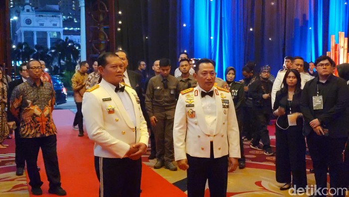 Kapolri Jenderal Listyo Sigit Prabowo dan Panglima TNI Laksamana Yudo Margono di Soedirman Awards 2023.