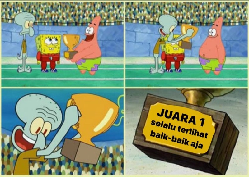 Waktu kecil selalu berpikir bahwa Squidward nggak asik kayak Spongebob dan Patrick. Tapi makin dewasa kok makin mirip Squidward?