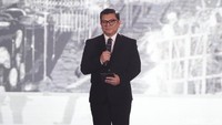 Ini momen saat Pemimpin Redaksi detikcom Alfito Deannova resmi membuka Soedirman Awards 2023, Senin (13/11/2023). Pradita Utama