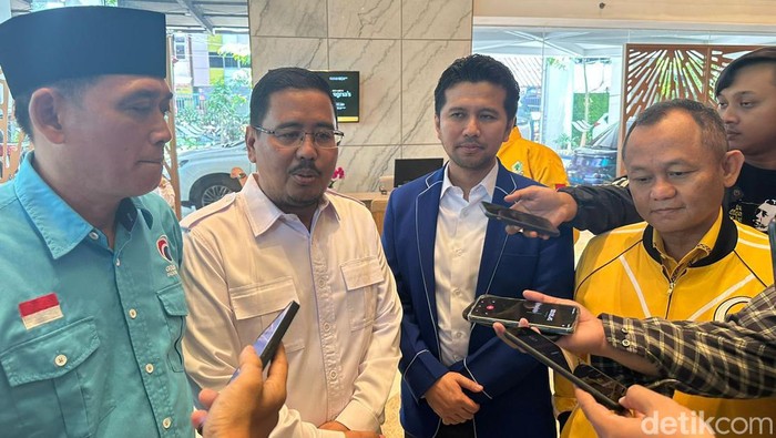 Para Ketua Parpol KIM di Jawa Timur usai mendapatkan pengarahan dari TKN Prabowo-Gibran.