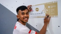 Di Le Bourget Sport Climbing Venue, Selasa (6/8/2024) malam WIB, Rahmad Adi Mulyono turun bersama Veddriq Leonardo di nomor speed putra. Namun, Rahmad Adi harus tersingkir dari persaingan. Ia kalah berdasarkan catatan waktu seeding milik Reza Alipour dari Iran, yakni 5.06 detik. dok. UM Surabaya