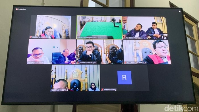 Sidang vonis eks Panglima GAM Ayah Merin di PN Medan (Raja Malo Sinaga/detikSumut)
