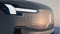 Kemudian menilik bagian fascia-nya, tampil agresif dengan bentuk lampu depan mirip seperti palu Thor. Foto: Dok. Volvo