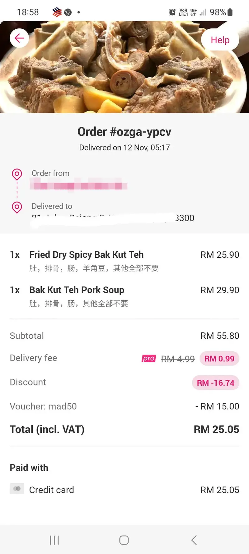 Ba kut teh harga Rp 100 ribu isi 3 potong