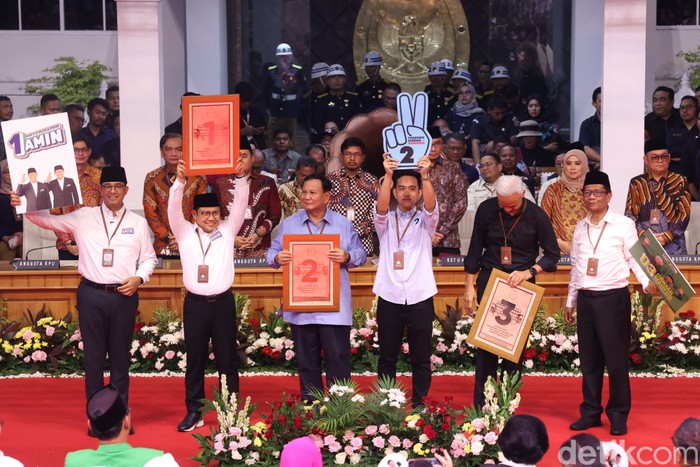 Foto-foto Lengkap Hasil Pengundian Nomor Urut Pilpres 2024