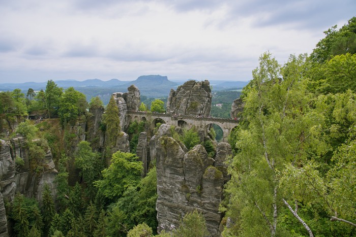 Jembatan Bastei di Saxon Swiss, Jerman