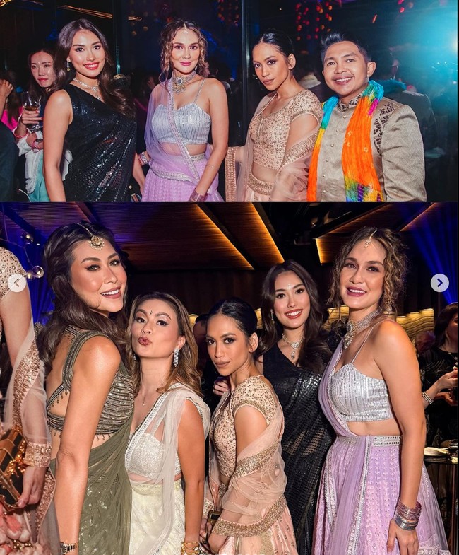 Ditambah dengan riasan wajah bernuansa merah muda, penampilan Luna Maya banjir pujian netizen. Beberapa bahkan memujinya, menyebut wanita 40 tahun itu mirip seleb Bollywood. Kirain artis India, komentar salah seorang netizen. Foto: Instagram/@lunamaya