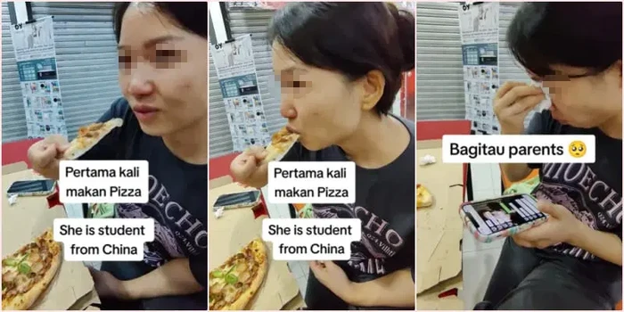Pertama Kali Makan Pizza, Wanita Ini Menangis Bahagia!