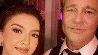 Ini yang bikin banyak orang iri, di mana Raline Shah berpose bersama Brad Pitt. Dok. Instagram