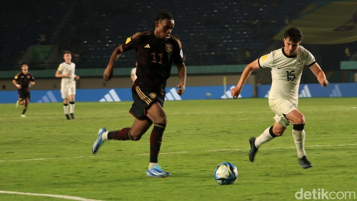 Laga Jerman vs Selandia Baru dalam Piala Dunia U-17 di Stadion Si Jalak Harupat, Kabupaten Bandung, rabu (15/11/2023).