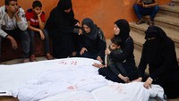 Pemerintah Hamas di Jalur Gaza, Palestina, menyampaikan total korban tewas akibat serangan militer Israel. Disebut, jumlah korban tewas telah meningkat menjadi 11.800 orang. REUTERS/Mohammed Salem  