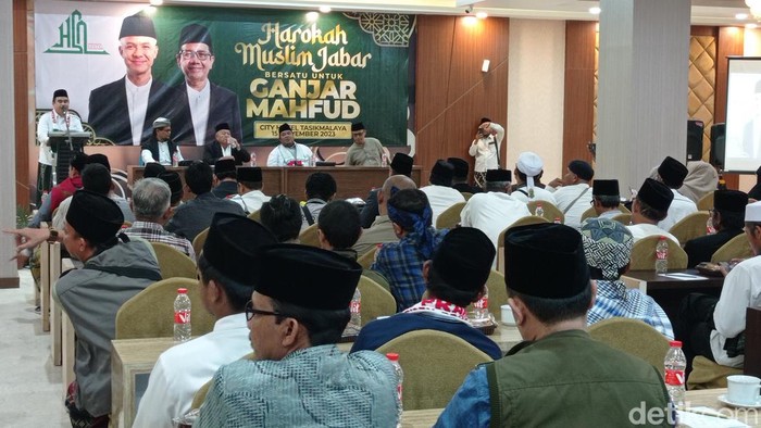 Suasana acara Harokah Muslim Jabar Bersatu untuk Ganjar Mahfud di Tasikmalaya, Rabu (15/11/2023).