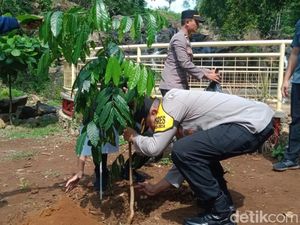 Polres Pandeglang Tanam 1.000 Pohon di Mandalwangi