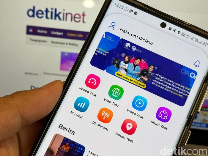 Aplikasi Sigmon, pengukur koneksi internet yang dikembangkan oleh Kementerian Komunikasi dan Informaitka (Kominfo).