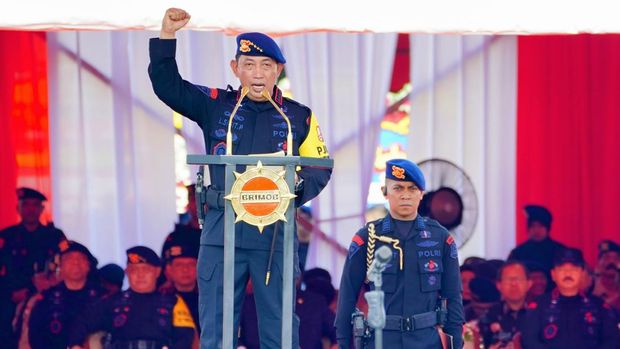 Dankor Brimob Irjen Imam Widodo, Kapolri Jenderal Listyo Sigit Prabowo, KSAD Jenderal Tentara Nasional Indonesia Agus Subiyanto. (Dok Istimewa)