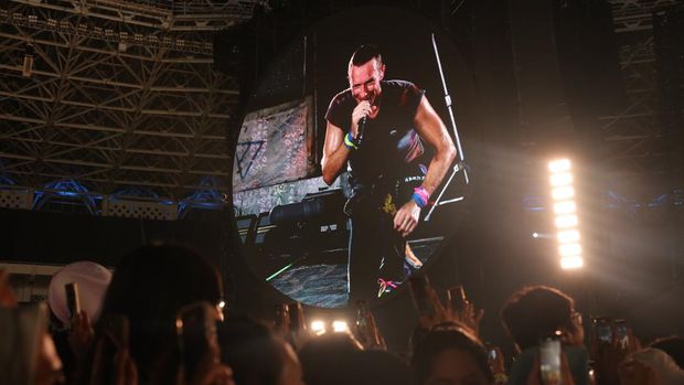 Konser Coldplay pada SUGBK, Senayan, Jakarta, Rabu (15/11/2023) malam. (Tripa Ramadhan/detikcom)