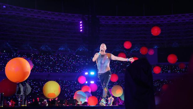 Konser Coldplay di SUGBK, Senayan, Jakarta, Rabu (15/11/2023) malam. (Tripa Ramadhan/detikcom)