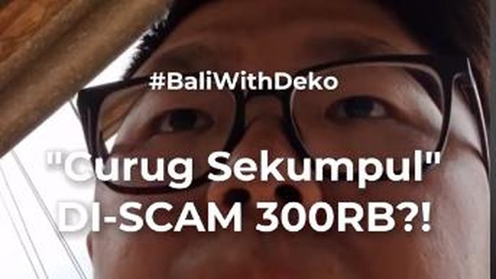Konten kreator TikTok asal Indonesia dengan akun @dekodennis dipalak Rp 300 ribu di Air Terjun Sekumpul, Buleleng. (tangkapan layar Tiktok)