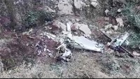 Puing-puing pesawat Tucano dari tangakapan layar video warga yang mendekat kelokasi.