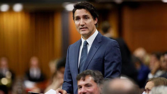 Canadas Prime Minister Justin Trudeau speaks in the House of Commons on Parliament Hill in Ottawa, Ontario, Canada October 3, 2023. REUTERS/Blair Gable/File Photo Acquire Licensing Rights