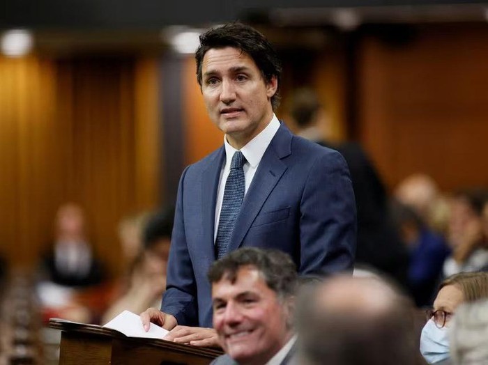 Canadas Prime Minister Justin Trudeau speaks in the House of Commons on Parliament Hill in Ottawa, Ontario, Canada October 3, 2023. REUTERS/Blair Gable/File Photo Acquire Licensing Rights