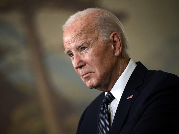 US President Joe Biden speaks during a press conference after meeting with Chinese President Xi Jinping during the Asia-Pacific Economic Cooperation (APEC) Leaders week in Woodside, California on November 15, 2023. US President Joe Biden and Chinese President Xi Jinping shook hands and pledged to steer their countries away from conflict on November 15, 2023, as they met for the first time in a year at a high-stakes summit in California. (Photo by Brendan SMIALOWSKI / AFP)