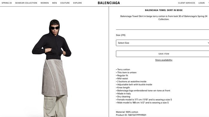 Rok Handuk Balenciaga
