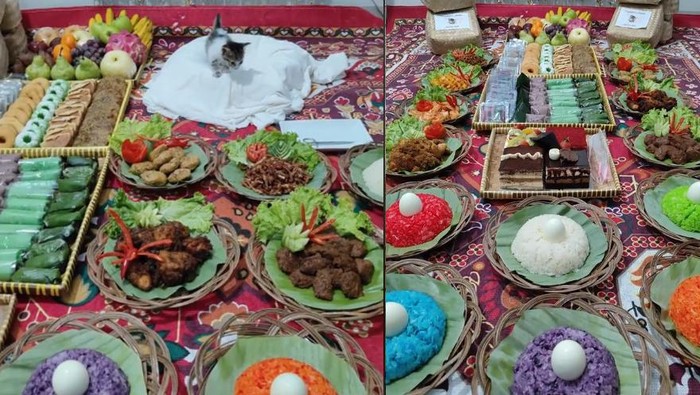 Viral! Acara Syukuran Penuh Makanan dan Kue Enak Ini Ternyata Buat Kucing
