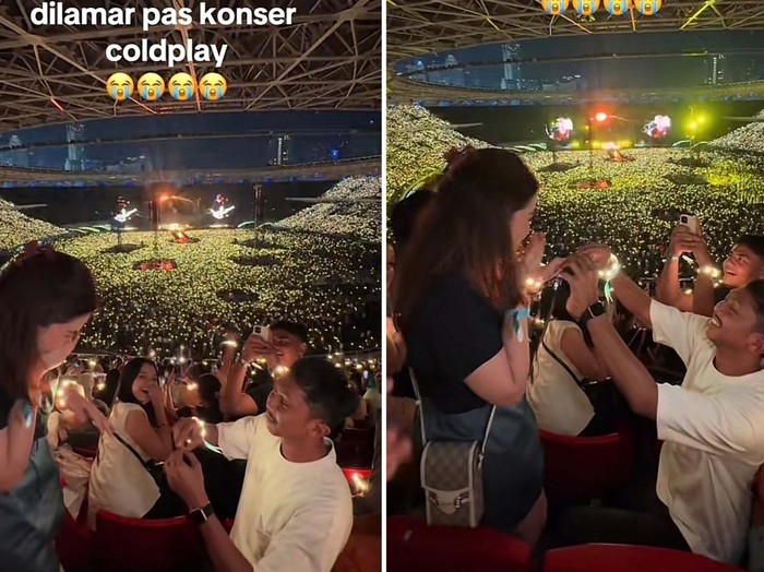 Foto pernikahan Raza Iqbal dan Devalia Mesha, Raza melamar Devalia saat nonton konser Coldplay di Jakarta, mendadak viral di media sosial. Kini keduanya sudah resmi menikah