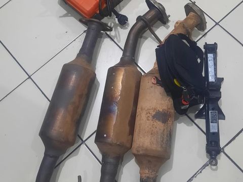 Barang bukti kasus pencurian knalpot ambulans yang ditangani Polres Semarang, Jumat (17/11/2023).