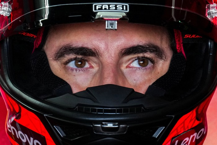 MotoGP - Thailand Grand Prix - Chang International Circuit, Buriram, Thailand - October 28, 2023 Ducati Lenovo Teams Francesco Bagnaia looks on during practice. REUTERS/Athit Perawongmetha
