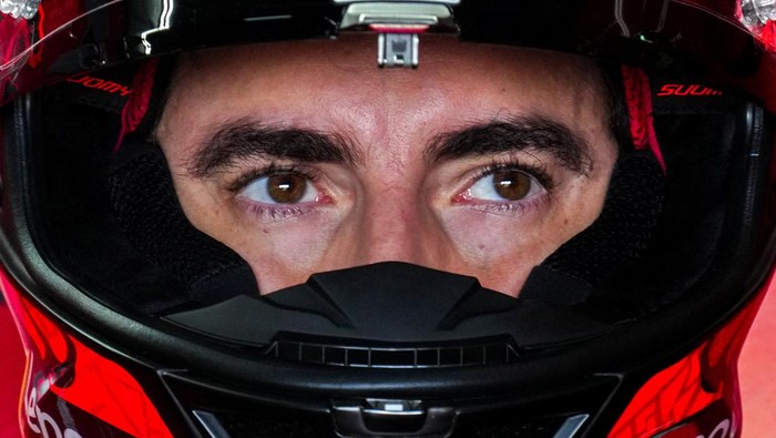 MotoGP - Thailand Grand Prix - Chang International Circuit, Buriram, Thailand - October 28, 2023 Ducati Lenovo Teams Francesco Bagnaia looks on during practice. REUTERS/Athit Perawongmetha