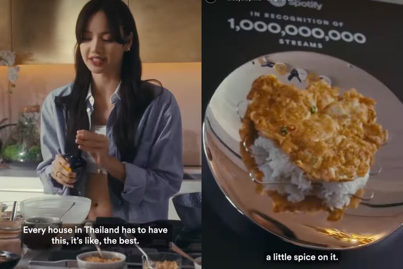 Lisa BLACKPINK masak omelet Thailand disajikan di atas piring 'Spotify'