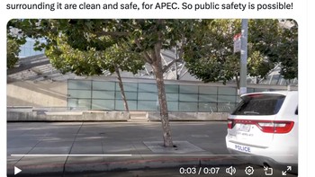 3 bulan lalu, pegawai di sini disarankan beekrja dari rumah karena isu keamanan. Hari ini, di sana bersih dan aman demi APEC, cetus netizen ini. Foto: Twitter