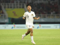 Nabil Asyura mencetak gol untuk Indonesia di Piala Dunia U-17 2023. Dia membobol gawang Maroko saat Indonesia kalah 1-3. (Foto: Doc LOC WCU17/NFL)