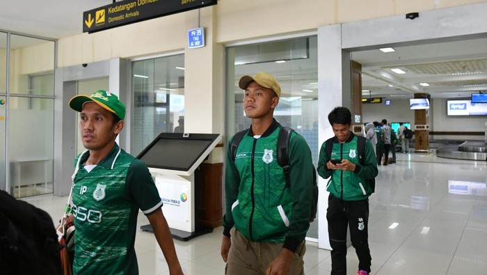 Tim PSMS Medan tiba di Bandara Sultan Iskandar Muda, Aceh. (Dok PSMS Medan)