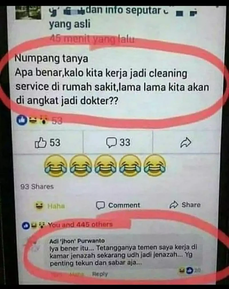 Pertanyaan di Facebook berikut ini emang aneh banget, saking anehnya bisa bikin naik darah. Sabar, jangan kepancing emosi ya, detikers!