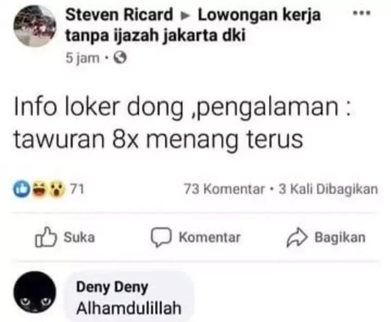Pertanyaan di Facebook berikut ini emang aneh banget, saking anehnya bisa bikin naik darah. Sabar, jangan kepancing emosi ya, detikers!