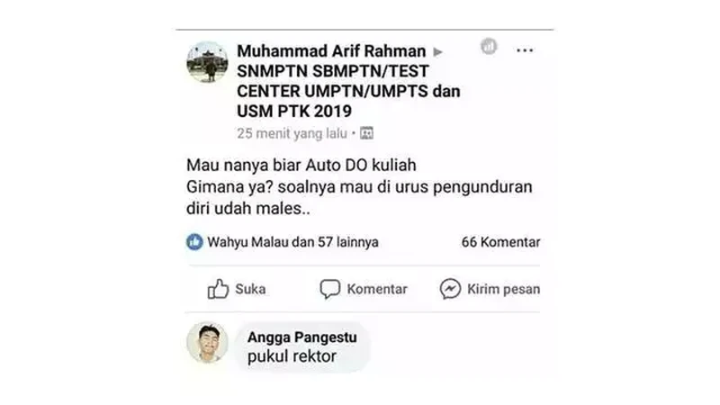 Pertanyaan di Facebook berikut ini emang aneh banget, saking anehnya bisa bikin naik darah. Sabar, jangan kepancing emosi ya, detikers!