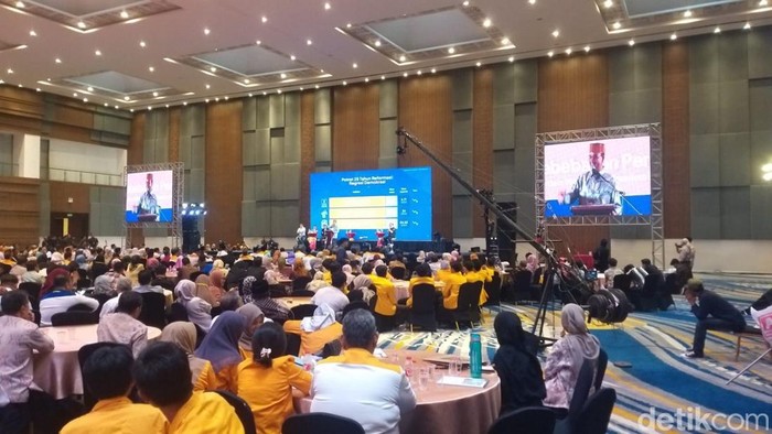 Capres Anies Baswedan menghadiri Sarasehan IKA UNM di Makassar, Sulsel.