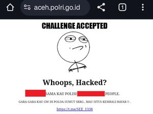 Situs Polda Aceh Diretas, Tampilkan Gara-gara Kau Gw di Polda Sumut Skrg