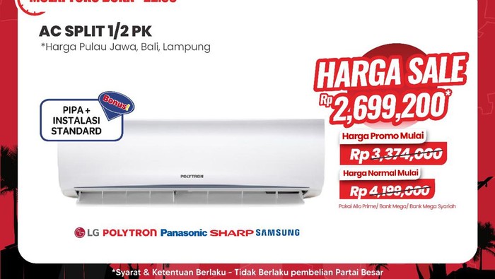 Transmart Full Day Sale! AC Diskon Jadi Rp 2,6 Juta