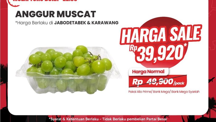 Hanya di Transmart Full Day Sale, Beli Anggur Cuma Rp 39 Ribuan Aja