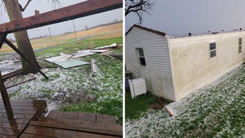 Atap rumah yang dibawa terbang oleh tornado. Foto: Bored Panda